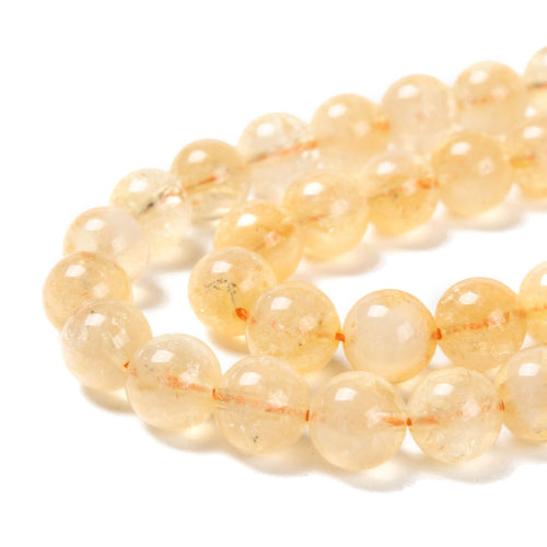 Gemstone Beads, Citrine, Natural, Round, 8mm - BEADED CREATIONS