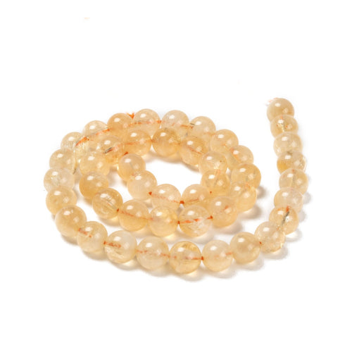 Gemstone Beads, Citrine, Natural, Round, 8mm - BEADED CREATIONS