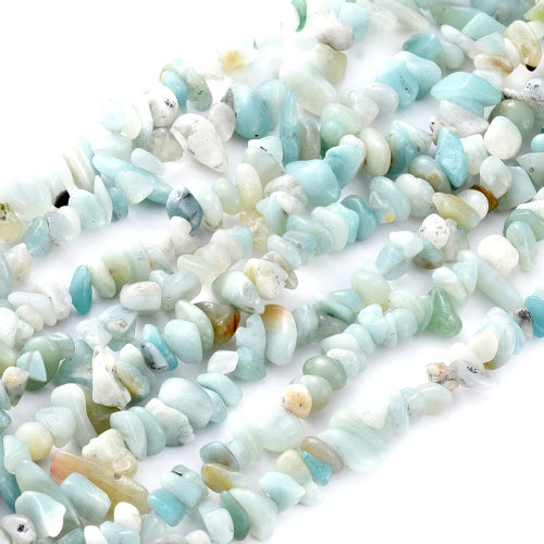 Gemstone Beads, Flower Amazonite, Natural, Free Form, Chip Strand, 5-8mm - BEADED CREATIONS
