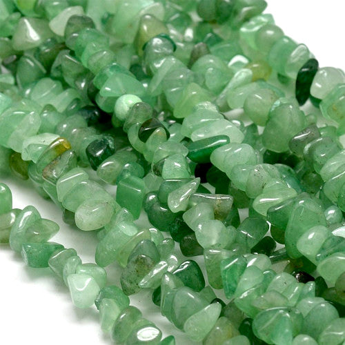 Gemstone Beads, Green Aventurine, Natural, Free Form, Chip Strand, 6-8mm - BEADED CREATIONS