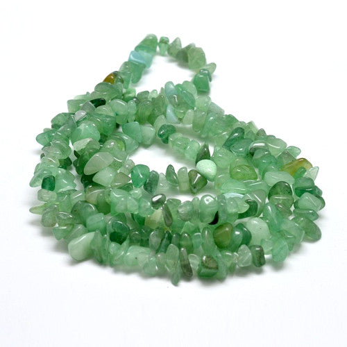 Gemstone Beads, Green Aventurine, Natural, Free Form, Chip Strand, 6-8mm - BEADED CREATIONS