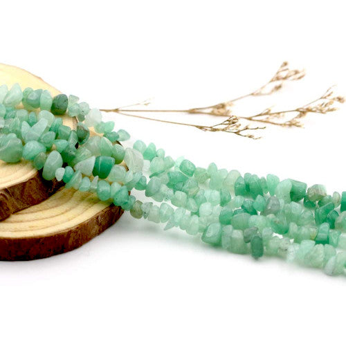 Gemstone Beads, Green Aventurine, Natural, Free Form, Chip Strand, 8-12mm - BEADED CREATIONS