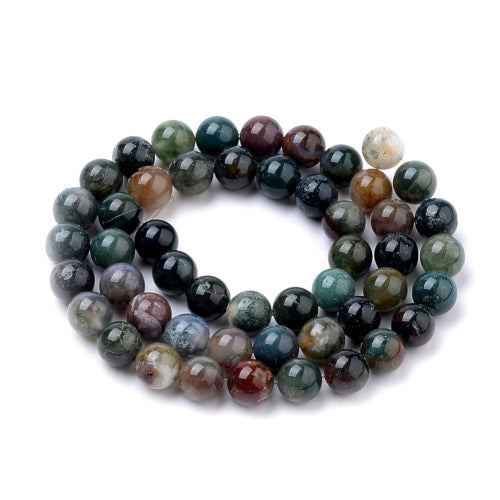 Gemstone Beads, Indian Agate, Natural, Round, 8mm - BEADED CREATIONS