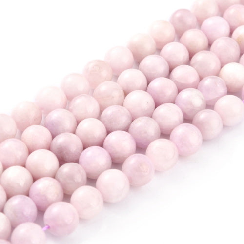 Gemstone Beads, Kunzite, Grade AB, Natural, Round, 8mm - BEADED CREATIONS