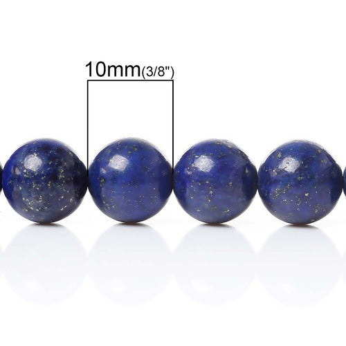 Gemstone Beads, Lapiz Lazuli, Natural, Round, Deep Blue, 10mm - BEADED CREATIONS