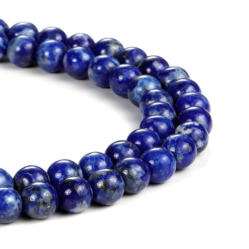 Gemstone Beads, Lapiz Lazuli, Natural, Round, Deep Blue, 6mm - BEADED CREATIONS