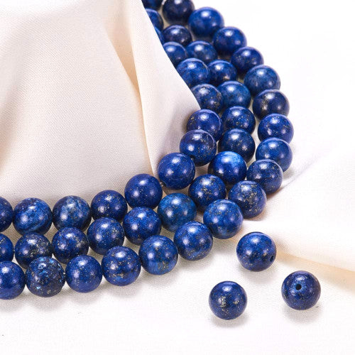 Gemstone Beads, Lapiz Lazuli, Natural, Round, Deep Blue, 6mm - BEADED CREATIONS