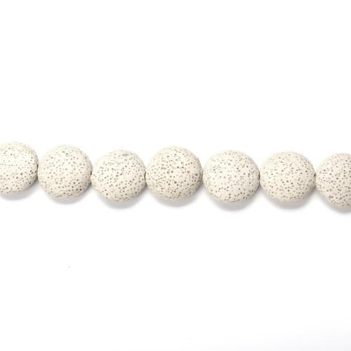 Gemstone Beads, Lava Rock, Natural, Coin, Beige, 22mm - BEADED CREATIONS
