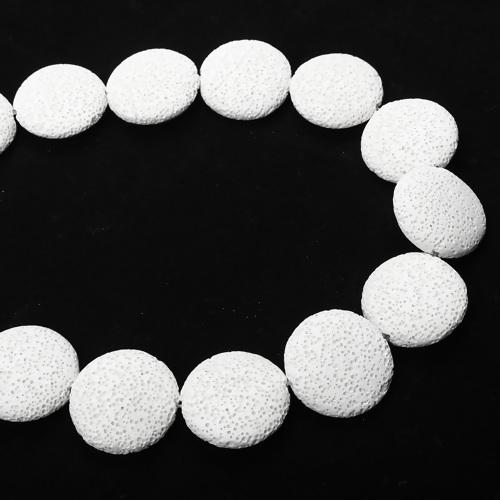 Gemstone Beads, Lava Rock, Natural, Coin, White, 27mm - BEADED CREATIONS