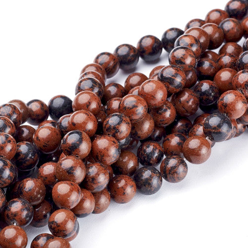 Gemstone Beads, Mahogany Obsidian, Natural, Round, 8mm - BEADED CREATIONS
