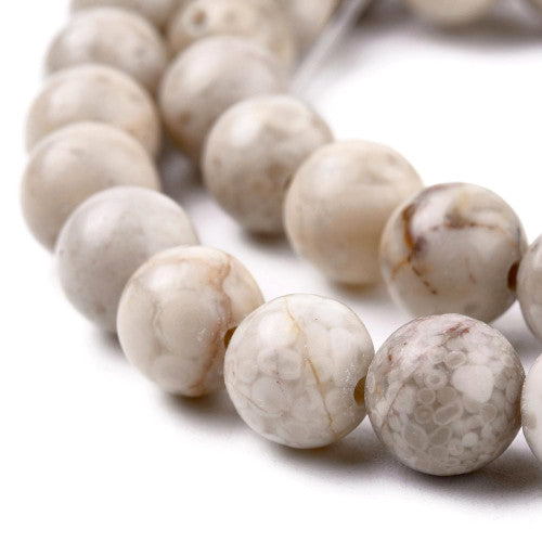 Gemstone Beads, Maifanite,Maifan Stone, Natural, Round, 8mm - BEADED CREATIONS