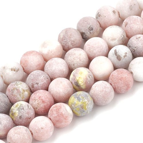Gemstone Beads, Marble And Sesame Jasper, Kiwi Jasper, Natural, Round, Frosted, 8mm - BEADED CREATIONS