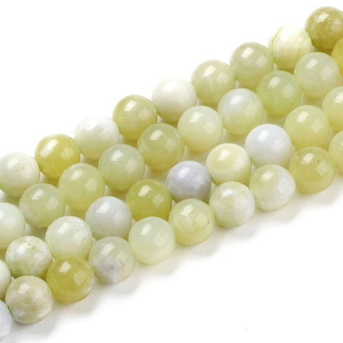 Gemstone Beads, New Jade, Natural, Round, 8mm - BEADED CREATIONS