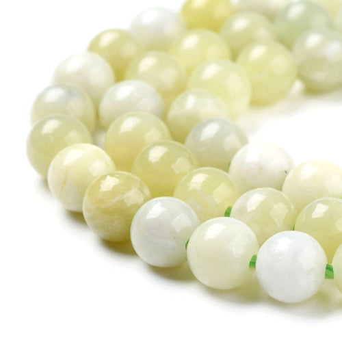 Gemstone Beads, New Jade, Natural, Round, 8mm - BEADED CREATIONS