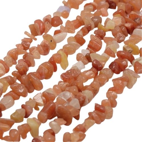 Gemstone Beads, Red Aventurine, Natural, Free Form, Chip Strand, 5-8mm - BEADED CREATIONS