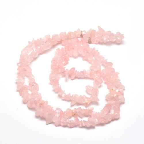 Gemstone Beads, Rose Quartz, Natural, Free Form, Chip Strand, 8-12mm - BEADED CREATIONS