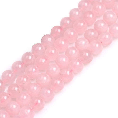 Gemstone Beads, Rose Quartz, Natural, Round, 8mm - BEADED CREATIONS