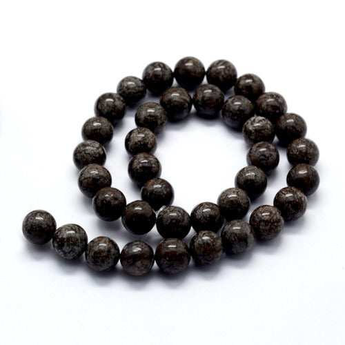 Gemstone Beads, Snowflake Obsidian, Natural, Round, 8mm - BEADED CREATIONS