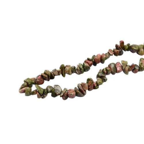 Gemstone Beads, Unakite, Natural, Free Form, Chip Strand, 8-12mm - BEADED CREATIONS