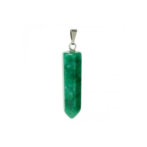 Gemstone Pendants, Natural, Malaysia Jade, Faceted, Bullet, With Silver Tone Bail, 36-45mm - BEADED CREATIONS