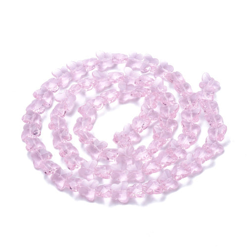 Glass Beads, Butterfly, Faceted, Transparent, Pearl Pink, 10mm - BEADED CREATIONS