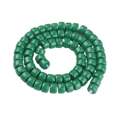 Glass Beads, Column, Opaque, Sea Green, 8mm - BEADED CREATIONS