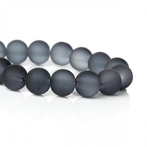 Glass Beads, Frosted, Round, Grey, 10mm - BEADED CREATIONS