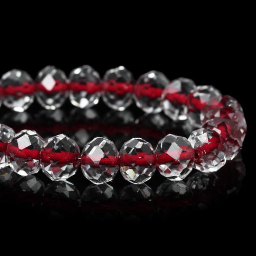Glass Beads, Rondelle, Faceted, Transparent, Color Lined, Red, 10mm - BEADED CREATIONS