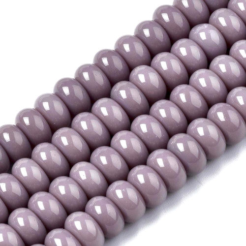 Glass Beads, Rondelle, Opaque, Thistle, 8mm - BEADED CREATIONS