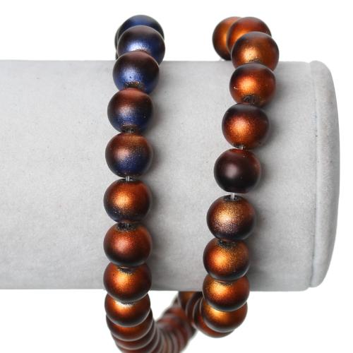 Glass Beads, Round, Matte, Pearlized, Two-Tone, Purple, Bronze, 10mm - BEADED CREATIONS