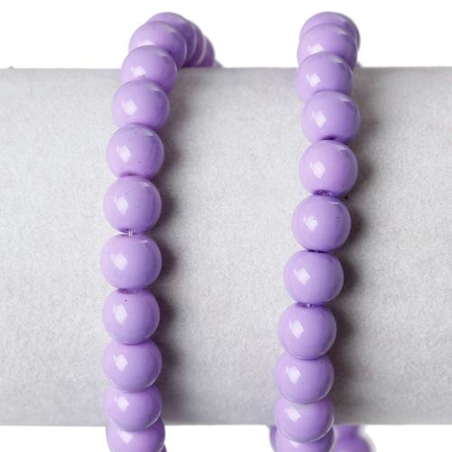 Glass Beads, Round, Opaque, Lilac, 8mm - BEADED CREATIONS