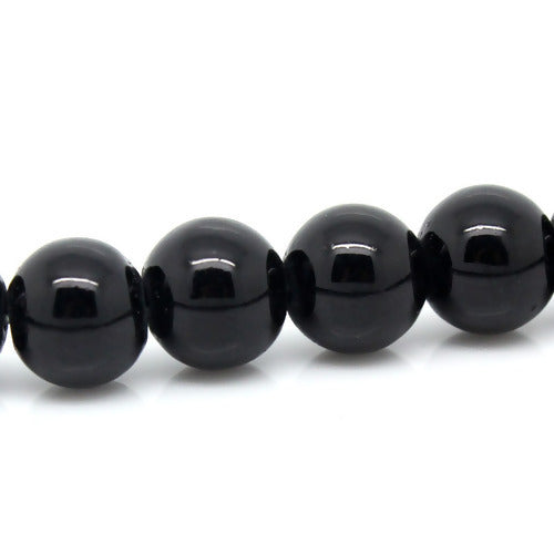 Glass Beads, Round, Opaque, Black, 8mm - BEADED CREATIONS