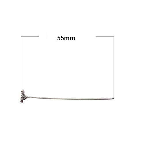 Head Pins, Alloy, Decorative, Flower, Antique Silver, 21 Gauge, 55mm - BEADED CREATIONS