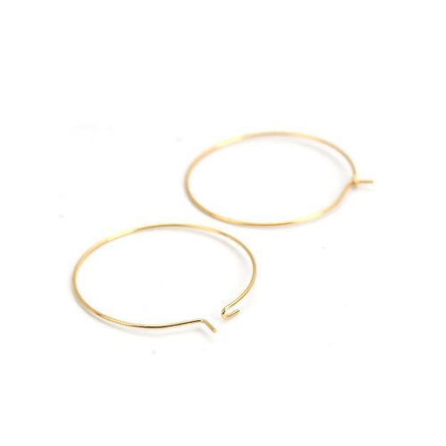 Hoop Earring Findings, 316 Surgical Stainless Steel, Wine Glass Charm Findings, Golden, 35mm - BEADED CREATIONS