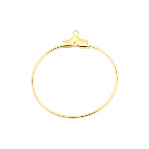 Hoop Earring Findings, Iron, Round, Hinged Ring, Gold Plated, 35mm - BEADED CREATIONS