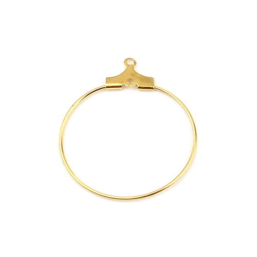 Hoop Earring Findings, Iron, Round, Hinged Ring, Gold Plated, 30mm - BEADED CREATIONS