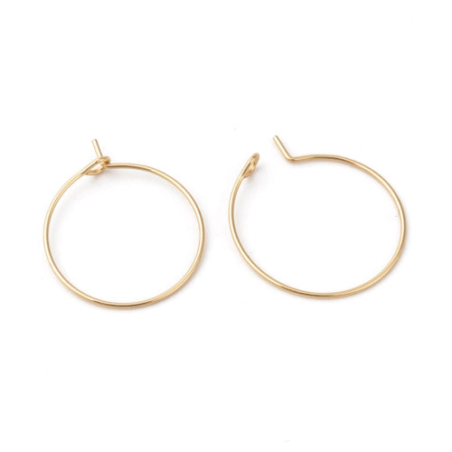 Hoop Earring Findings, Stainless Steel, 18K Gold Plated, 24mm - BEADED CREATIONS