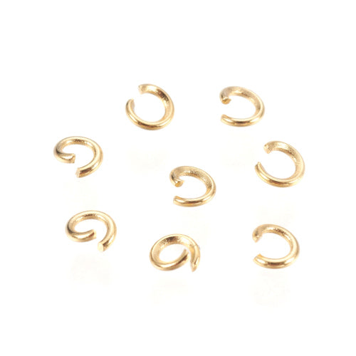 Jump Rings, 304 Stainless Steel, Round, Open, Golden, 3x0.6mm - BEADED CREATIONS
