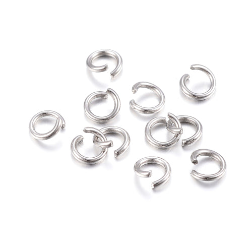 Jump Rings, 304 Stainless Steel, Round, Open, Silver Tone, 10x0.8mm - BEADED CREATIONS