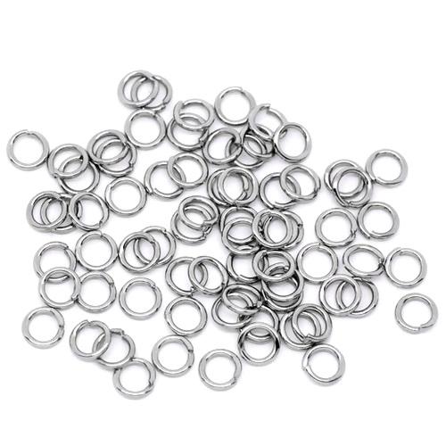 Jump Rings, 304 Stainless Steel, Round, Open, Silver Tone, 5x0.8mm - BEADED CREATIONS