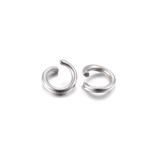 Jump Rings, 304 Stainless Steel, Round, Open, Silver Tone, 6x0.6mm - BEADED CREATIONS