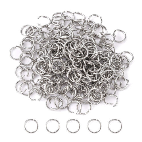 Jump Rings, 304 Stainless Steel, Round, Open, Silver Tone, 6x0.7mm - BEADED CREATIONS