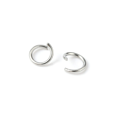 Jump Rings, 304 Stainless Steel, Round, Open, Silver Tone, 6x0.8mm - BEADED CREATIONS