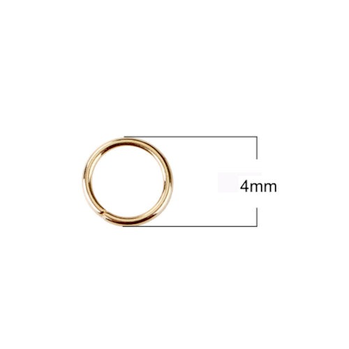 Jump Rings, Alloy, Round, Open, Light Gold Plated, 4x0.7mm - BEADED CREATIONS
