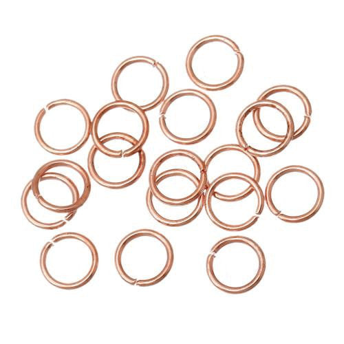 Jump Rings, Alloy, Round, Open, Rose Gold, 8x1mm - BEADED CREATIONS