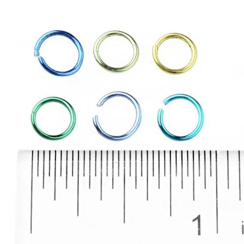 Jump Rings, Aluminum, Round, Open, Variety Pack, Assorted, Green And Blue, 6x0.8mm - BEADED CREATIONS