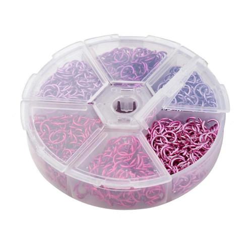 Jump Rings, Aluminum, Round, Open, Variety Pack, Assorted, Pink And Purple, 6x0.8mm - BEADED CREATIONS