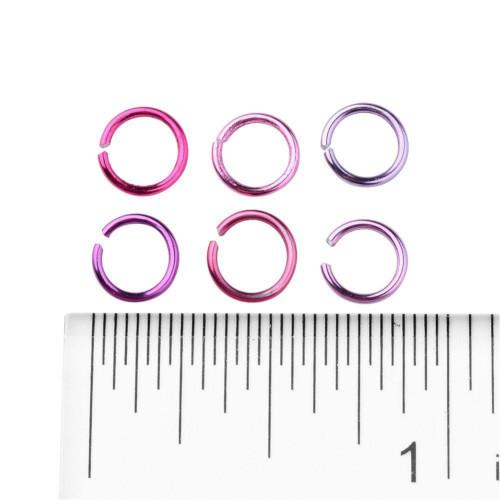 Jump Rings, Aluminum, Round, Open, Variety Pack, Assorted, Pink And Purple, 6x0.8mm - BEADED CREATIONS