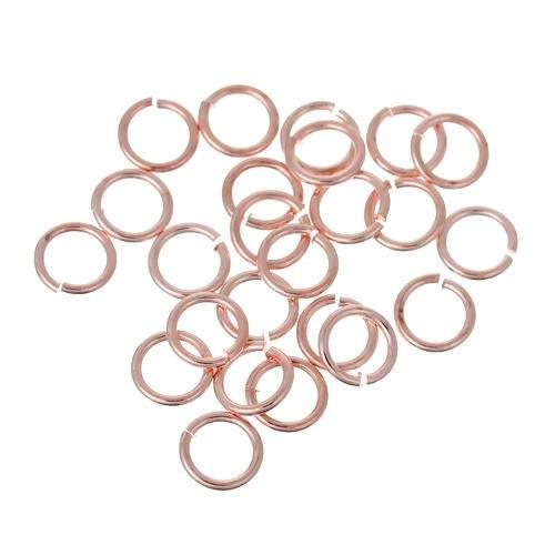Jump Rings, Brass, Round, Open, Rose Gold, 6x0.8mm - BEADED CREATIONS