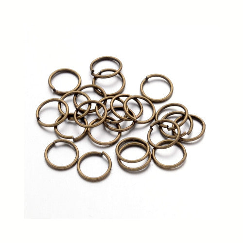 Jump Rings, Iron, Round, Open, Antique Bronze, 8x0.7mm - BEADED CREATIONS